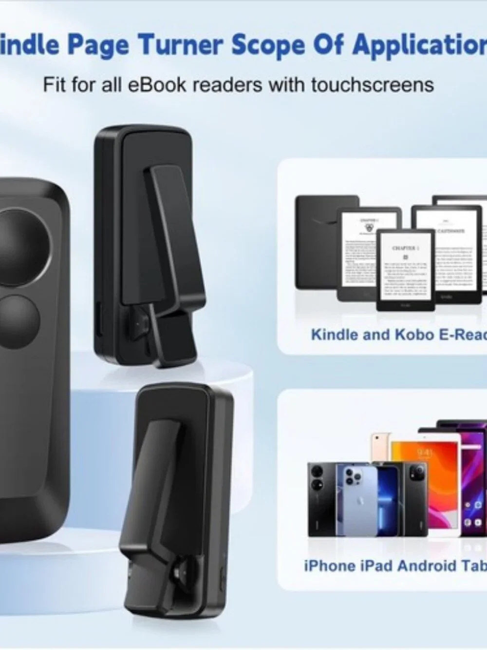 Black Page Turner Remote Kindle Paperwhite Oasis Ipad iPhone Android Ebook Kobo